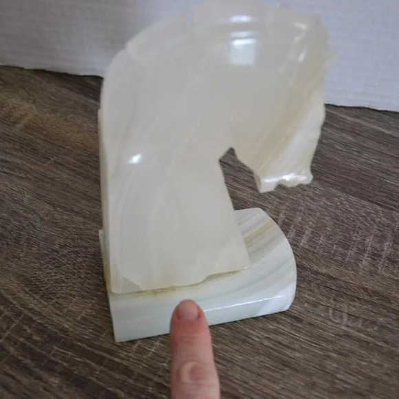 Vtg Onyx Horse Head Book Ends - Picture 9 of 9